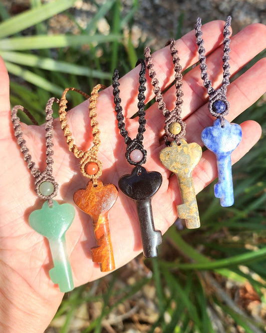 Key To My Heart Macrame Necklaces