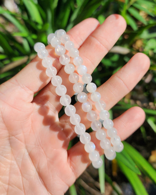 Rainbow Moonstone Stretchy Bracelet