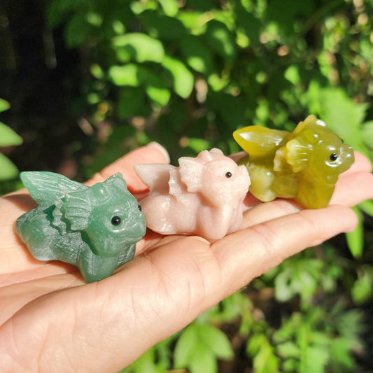 Baby Dragons (Green Aventurine, Pink Opal, Serpentine)