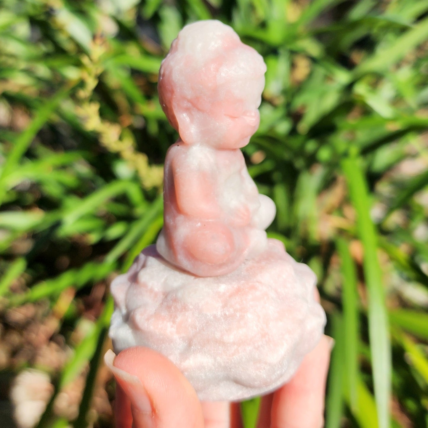 Pink Opal Buddha on Lotus