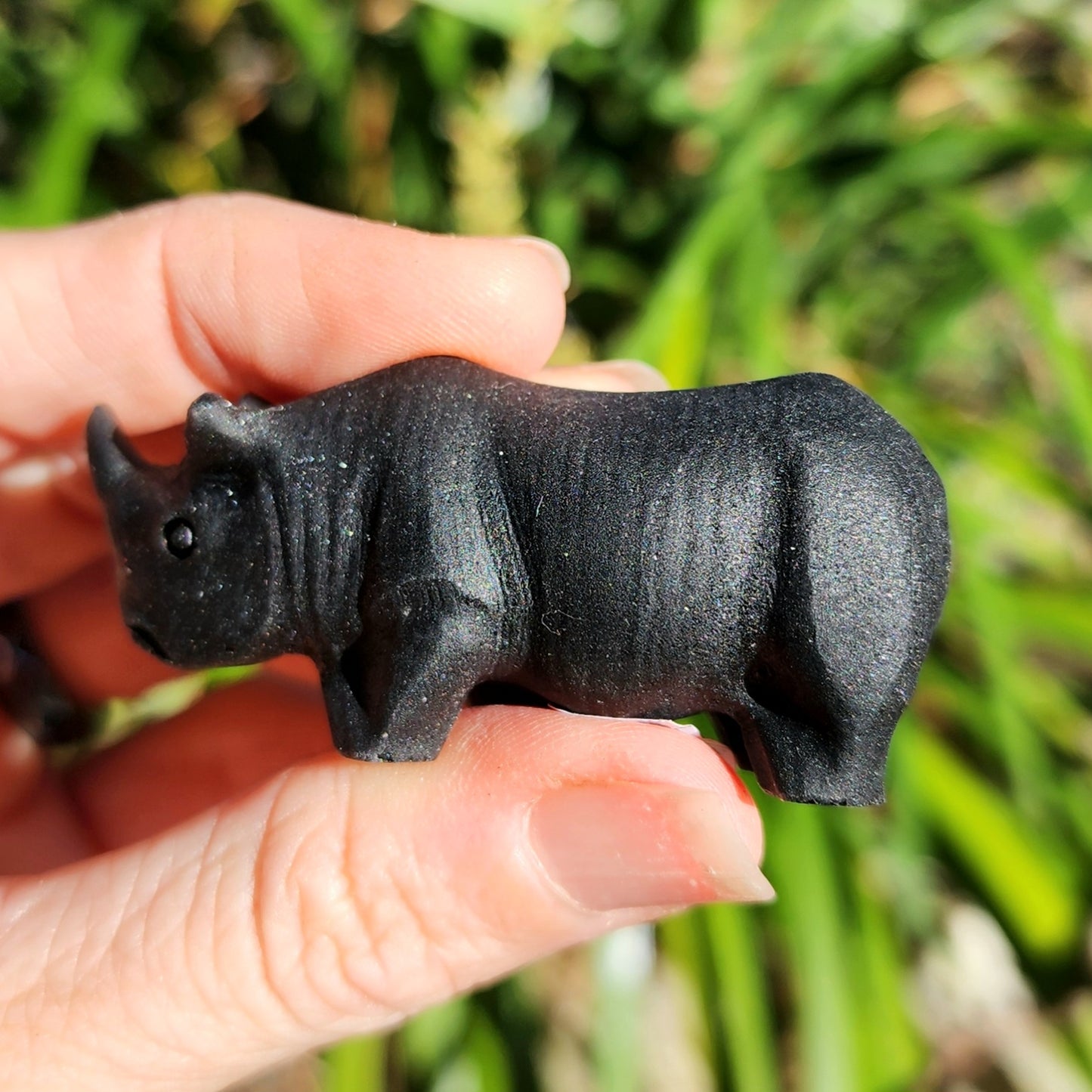 Matte Black Obsidian Rhino