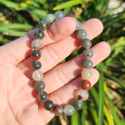 African Bloodstone Stretchy Bracelet