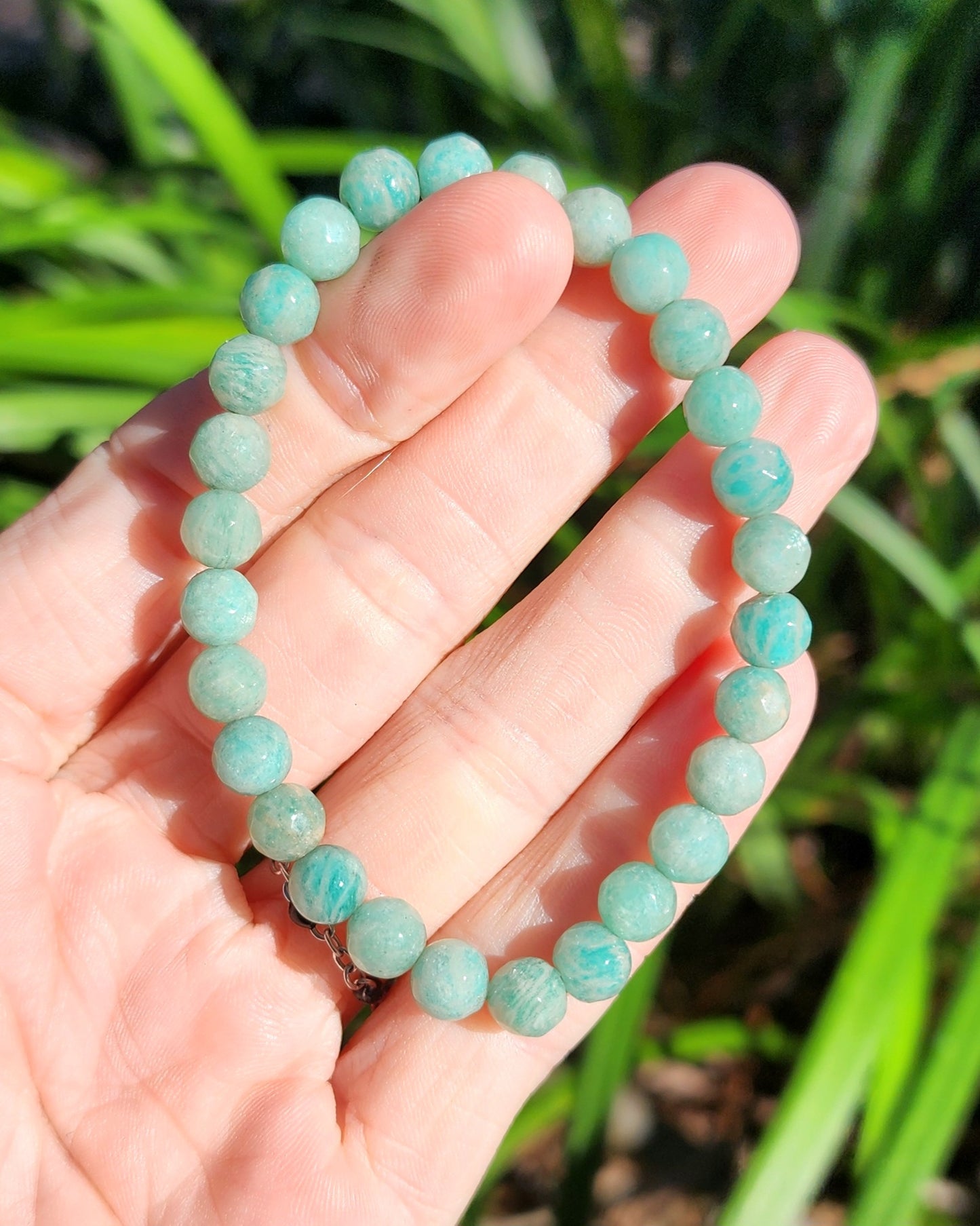 Amazonite Faceted Stretchy Bracelet