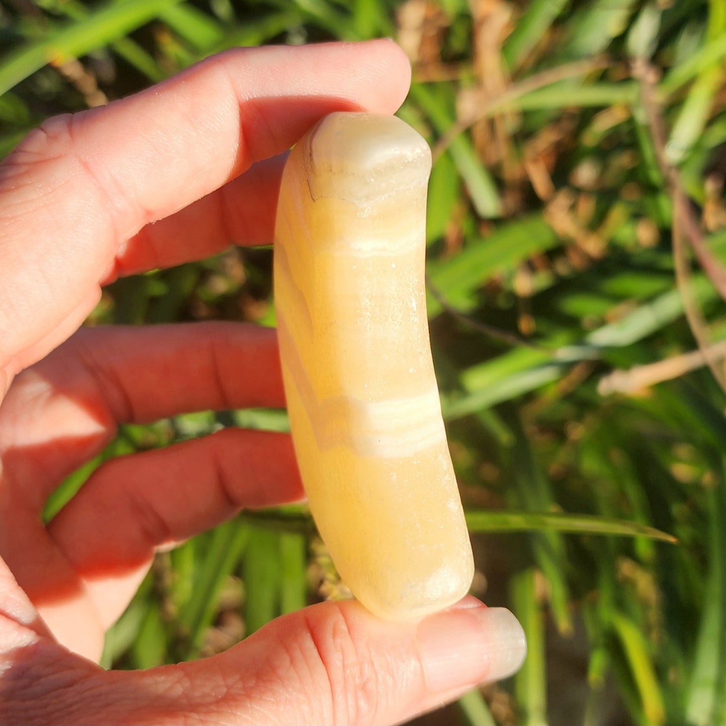 Banded Orange Calcite Moon