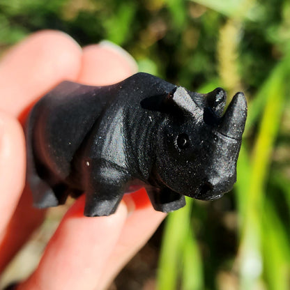 Matte Black Obsidian Rhino