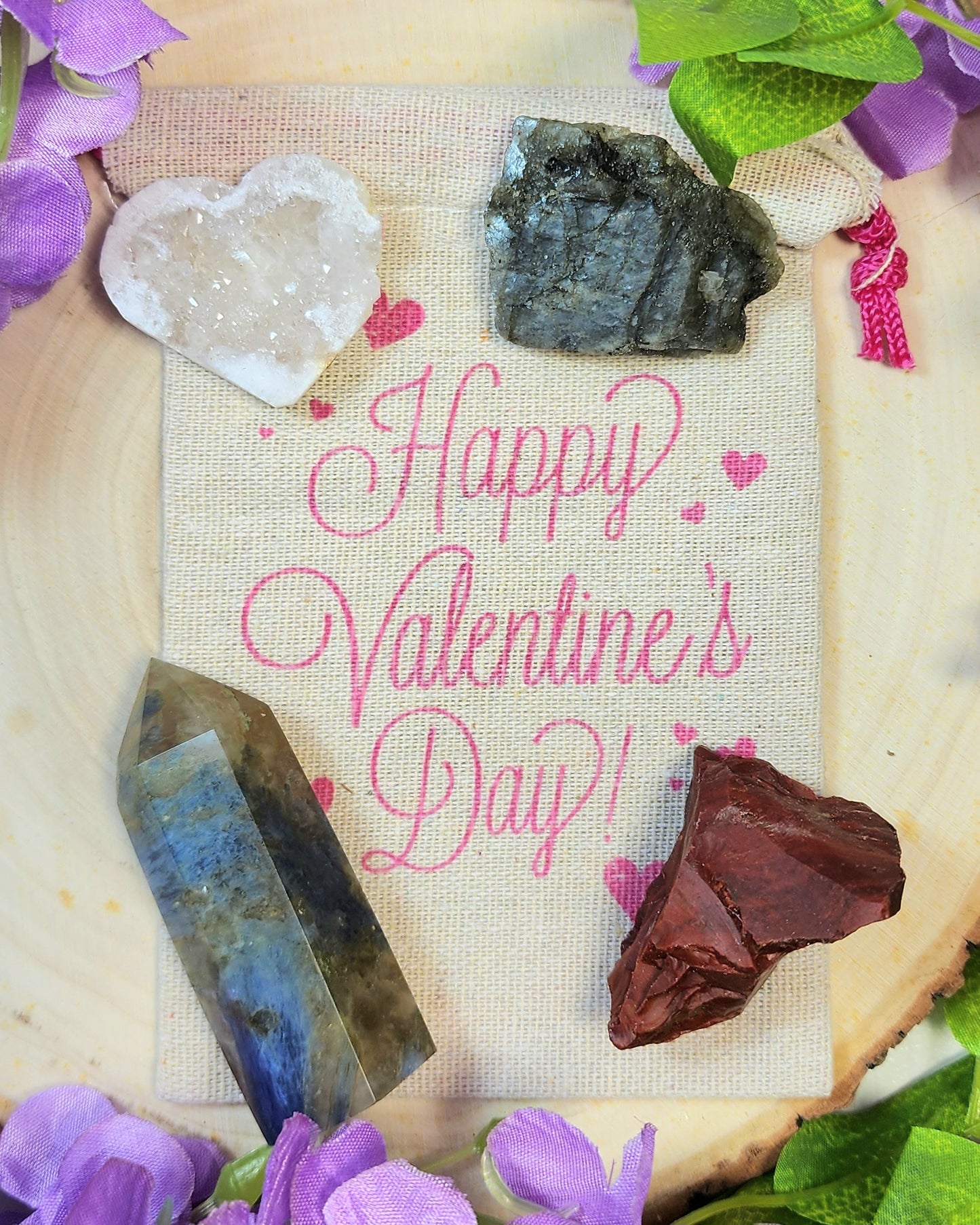 Valentine's Day Crystal Drawstring Bag