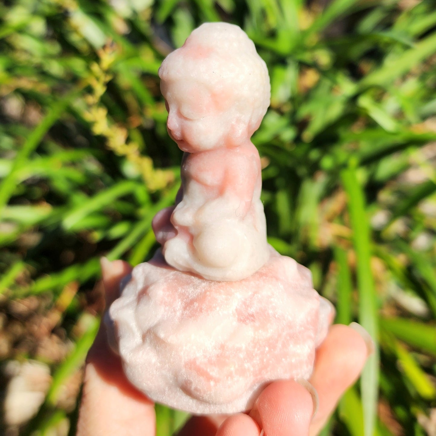 Pink Opal Buddha on Lotus