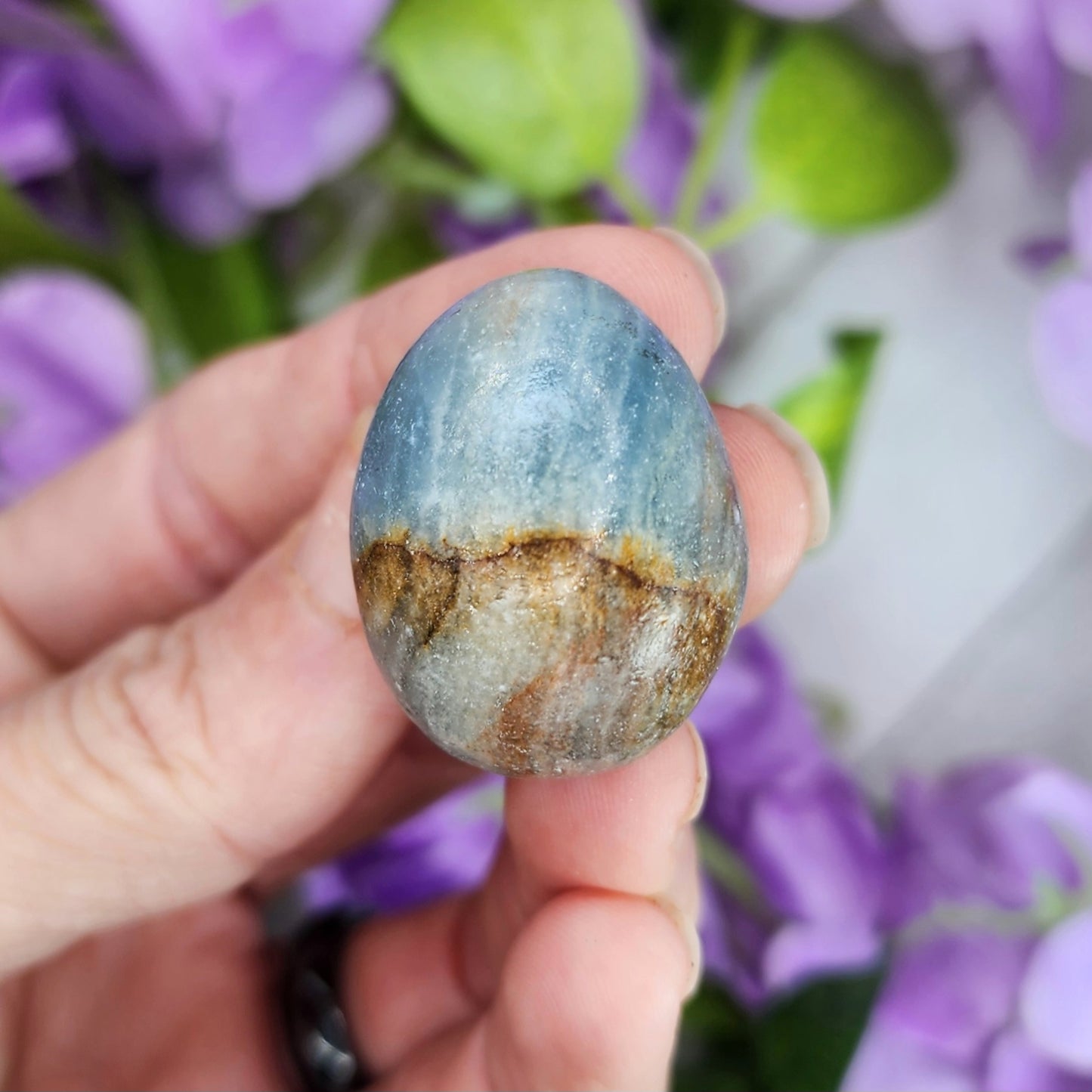 Banded Blue Calcite Tumble aka Aquatine Lemurian Calcite – Twisted ...