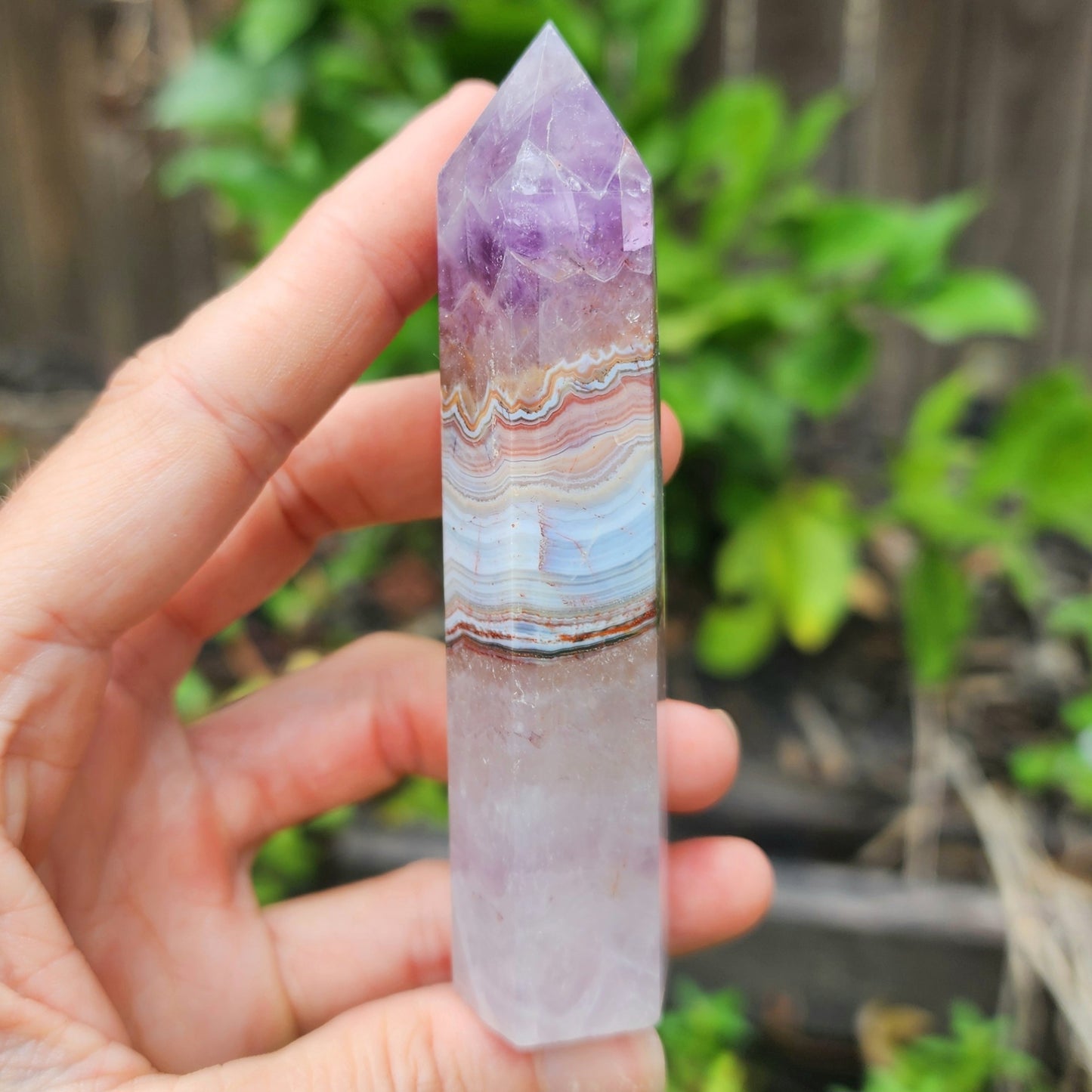 Amethyst & Banded Agate Tower