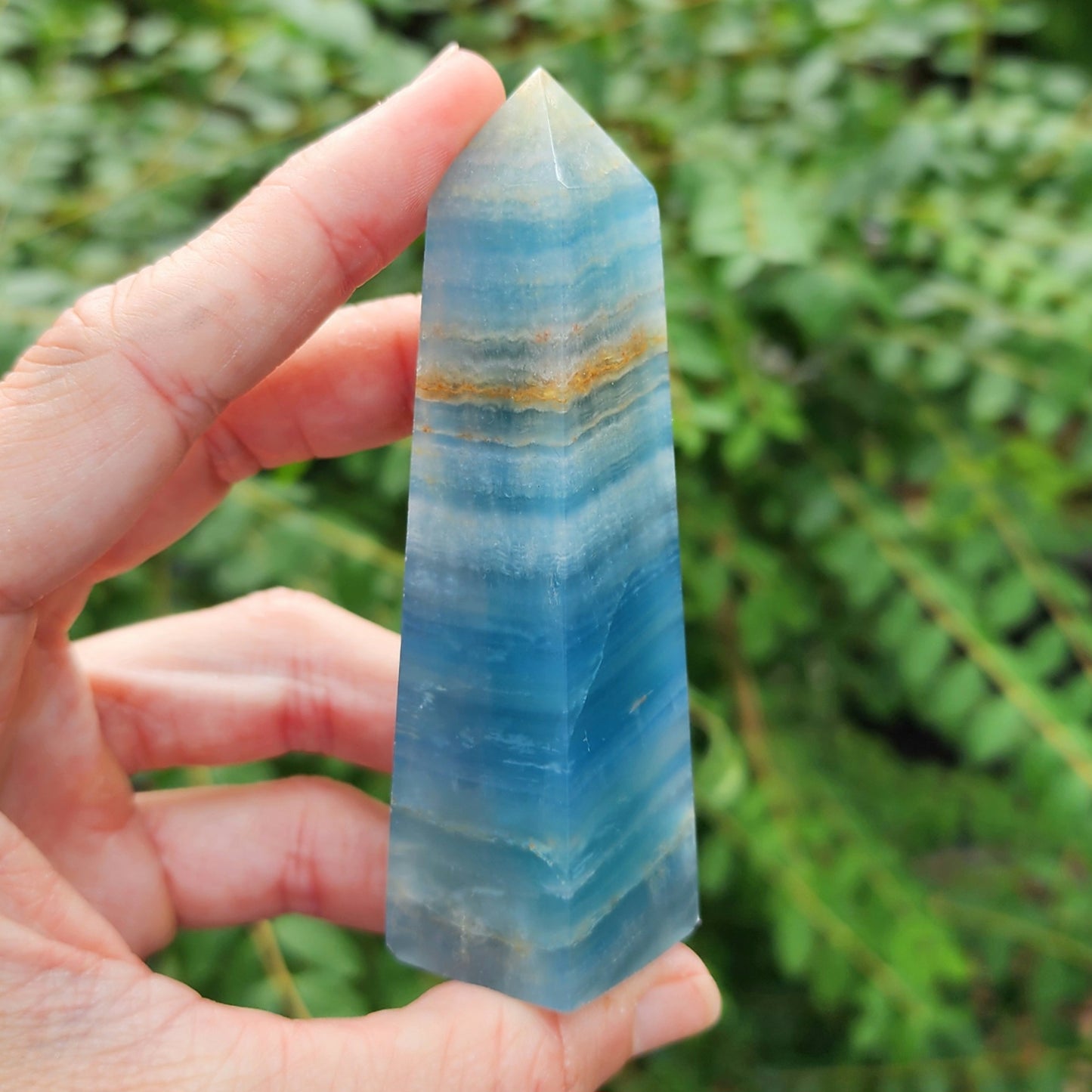 Aquatine Lemurian Calcite Obelisk