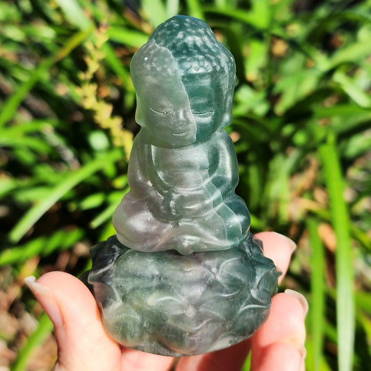 Fluorite Buddha on Lotus