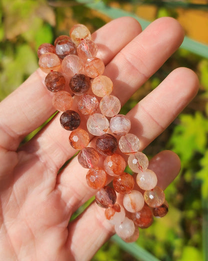 Faceted Fire Quartz Stretchy Bracelet