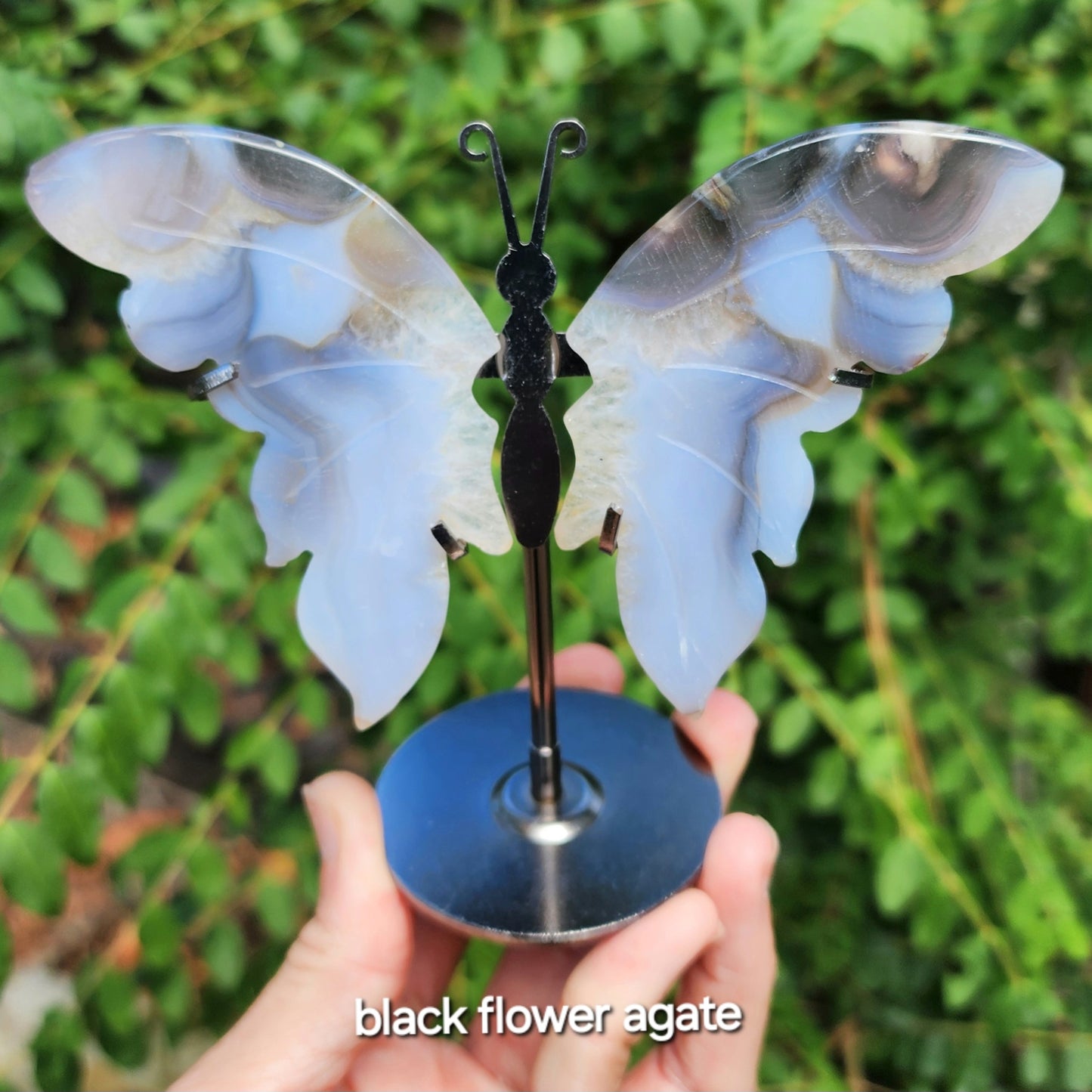 Butterfly Wings (Aquatine Lemurian Calcite, Black Flower Agate, Tiger Eye)