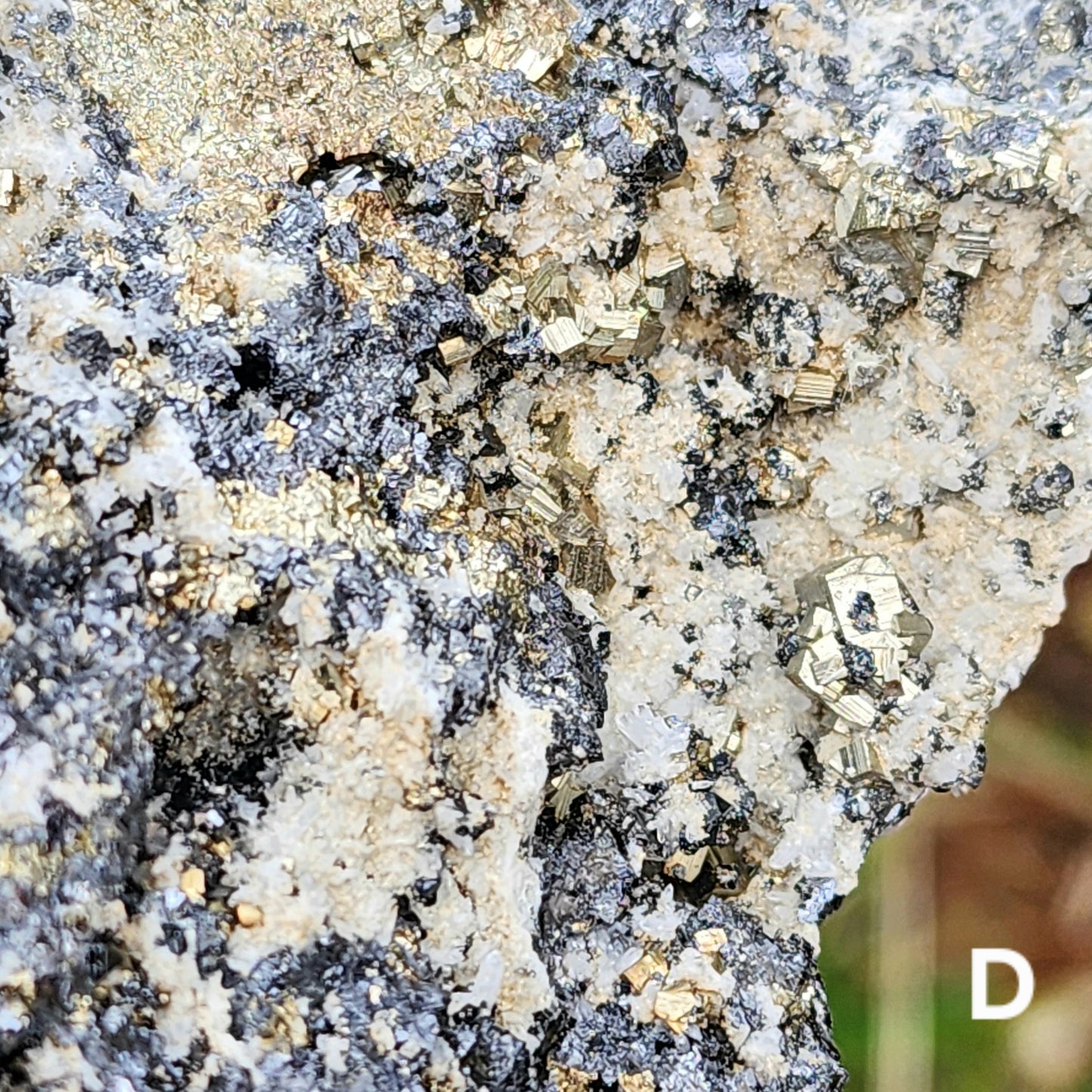 Pyrite w/ Black Magnetite and Calcite Larger Specimens