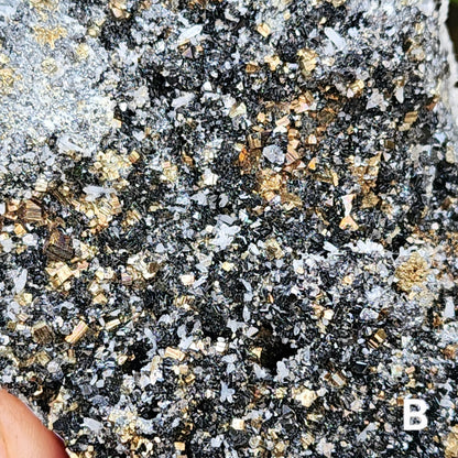 Pyrite w/ Black Magnetite and Calcite Larger Specimens