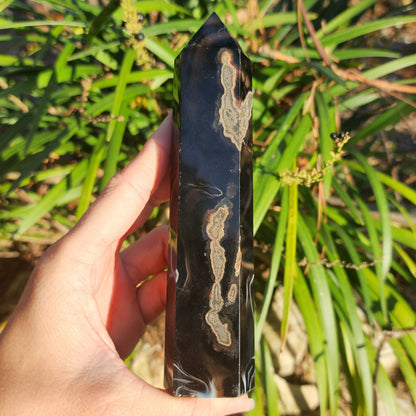 Black Banded Agate Tower